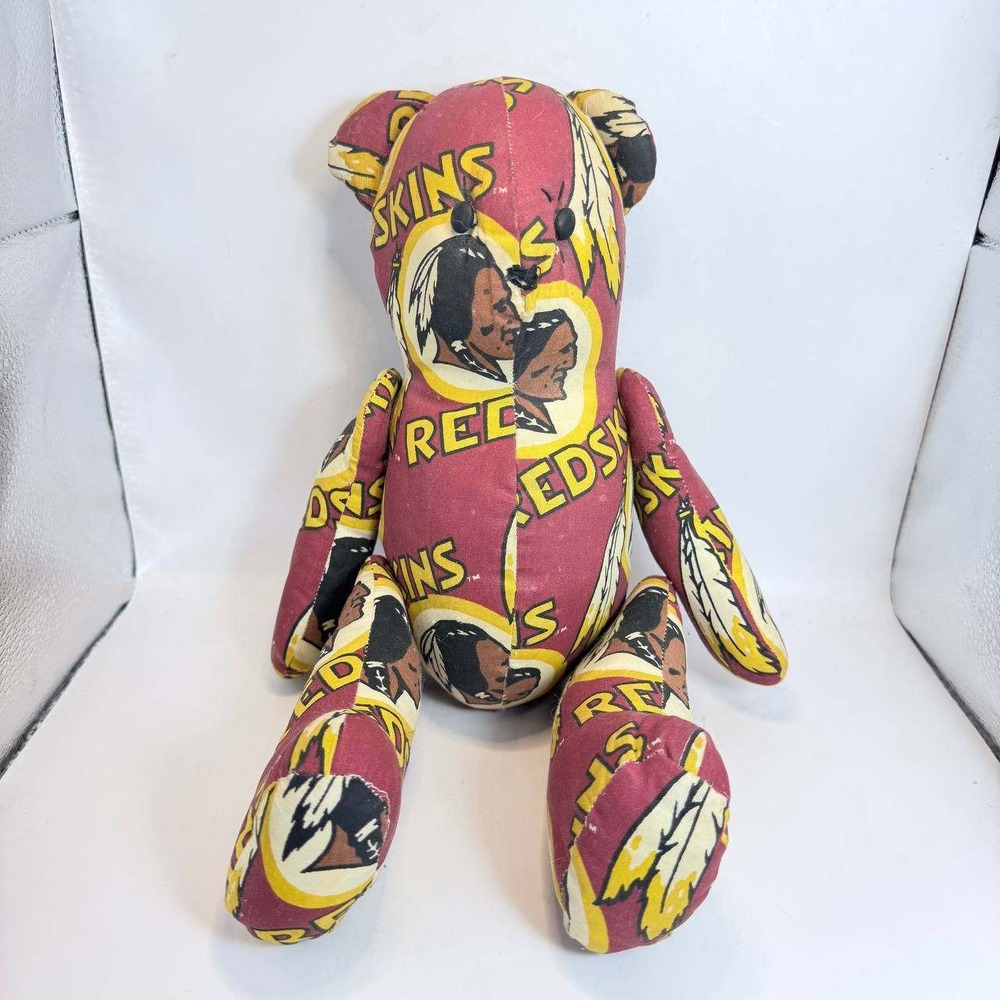 Vintage Washington Redskins Handmade Plush Teddy Bear NFL Football Collectible